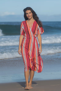 red envelope dress Red feathered maxi envelope dress
